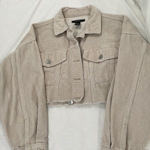 Cream colored corduroy cropped jacket